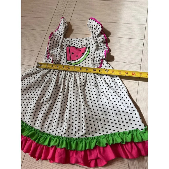 Marie Nicole Clothing girls polka dot watermelon flutter‎ sleeve dress. Size XXL - Picture 3 of 8